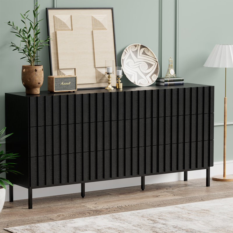 Sevyn 59.1'' W 9 - Drawer Dresser, Black