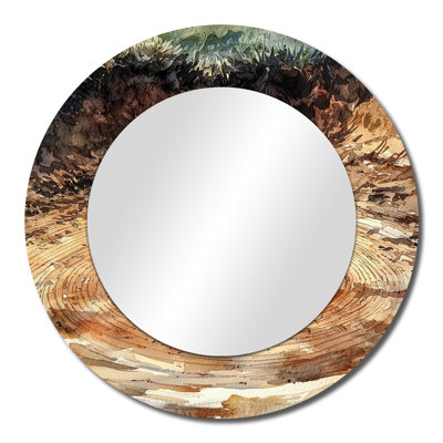 Abstract Golf Ball At The Wooden Slide - Modern Accent Wall Mirror - Printed On Metal