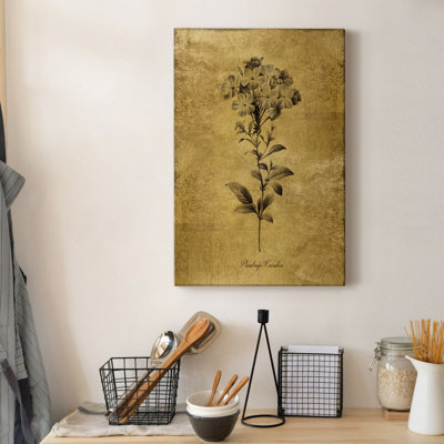 Croquis d'or - botanique II - peinture sur toile tendue