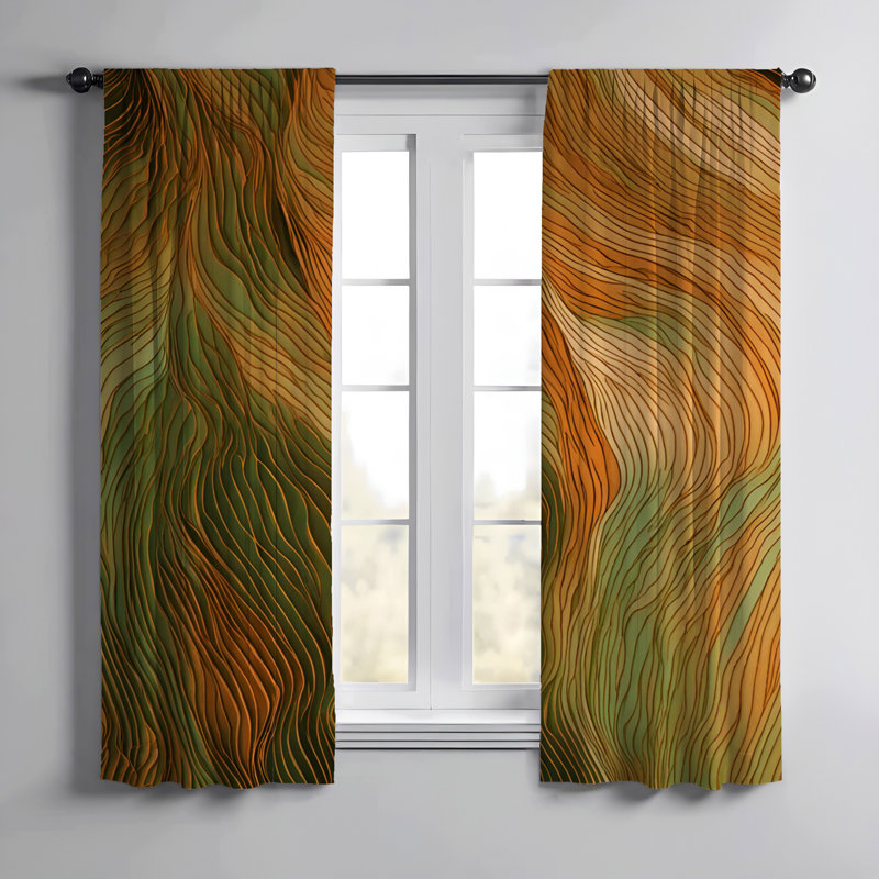 Paire de rideaux semi-transparents en polyester Shandora, L 40 po x L 82 po