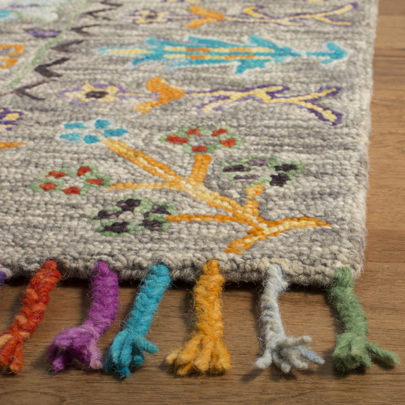 Broadmoor Blossom Hand Tufted Wool Floral Rug, Round 4'