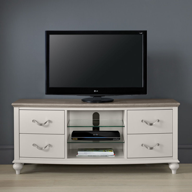 Dimas Oak Two Tone Media Unit, Soft Grey/Grey Washed Oak