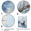 «Minimalist Blue Boat Horizong II - Coastal Minimalisme», art mural-421940670-421940671