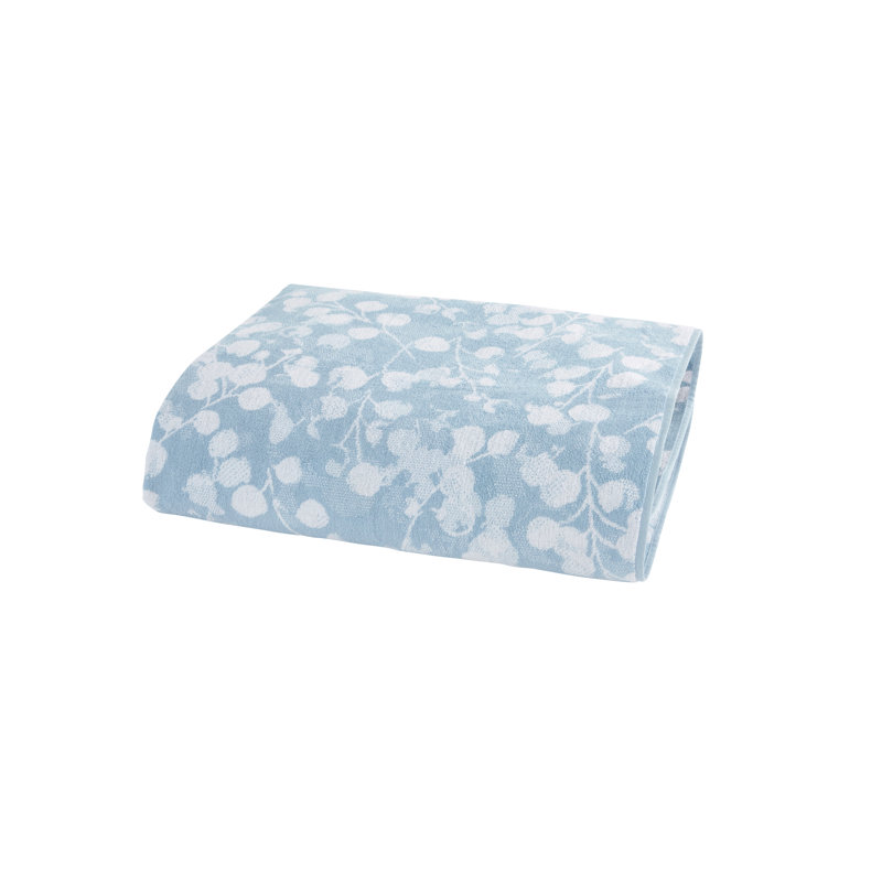 Rosée Blue Bath towel, Rosée Bath towel, Contemporary Floral, Blue and White