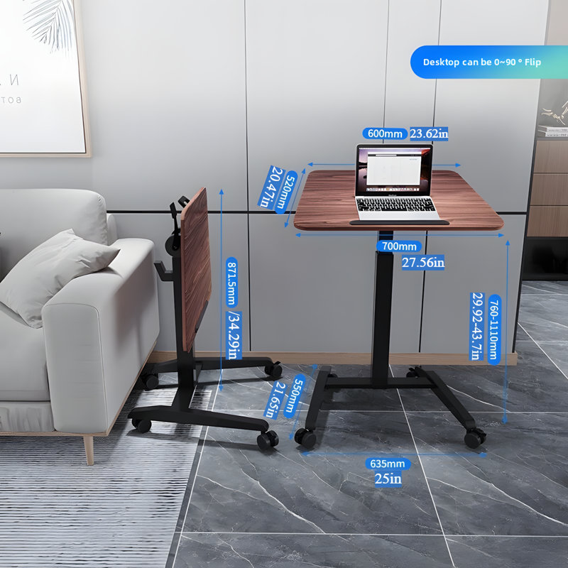 Portable Laptop Desk With Adjustable Height, Foldable And Flip Design For Work, Study, And Presentations