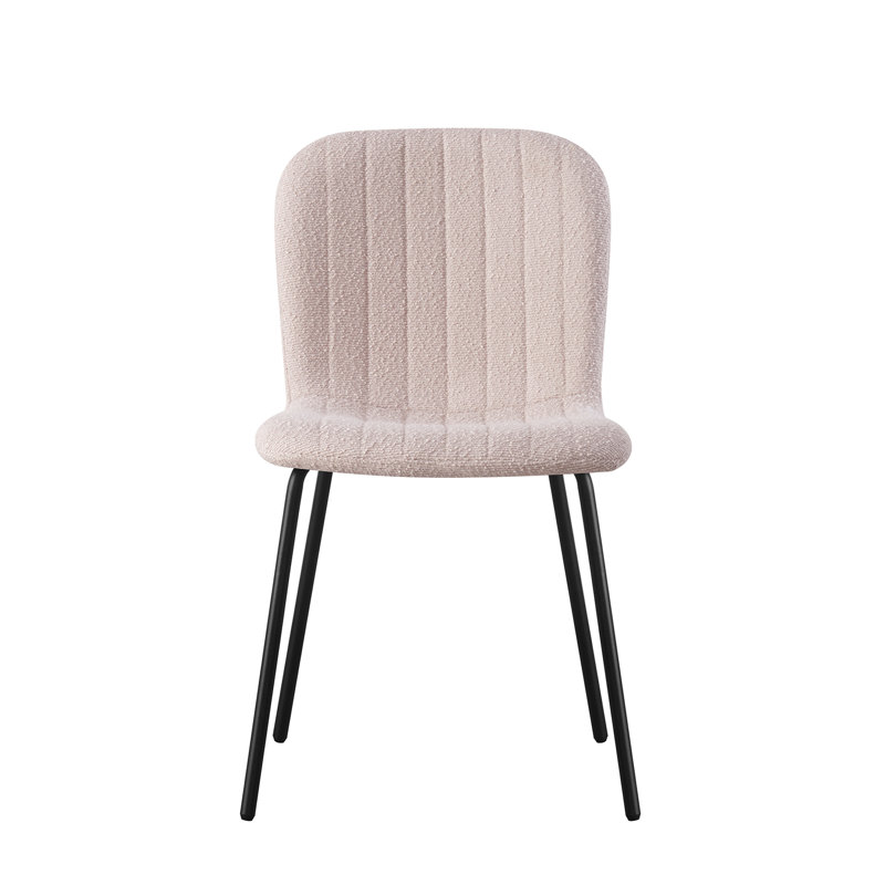 Linen Fabric Dining Chairs Upholstered Chairs, Beige, Set Of 6