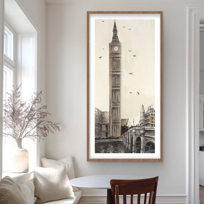 «Big Ben in London - Livingroom Bridge», reproduction encadrée