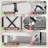 31.5 Inch Industrial Freestanding All-In-One Hall Tree Coat Rack, White and Deep Black, Engineered Wood with Integrated Bench and Shoe Storage
