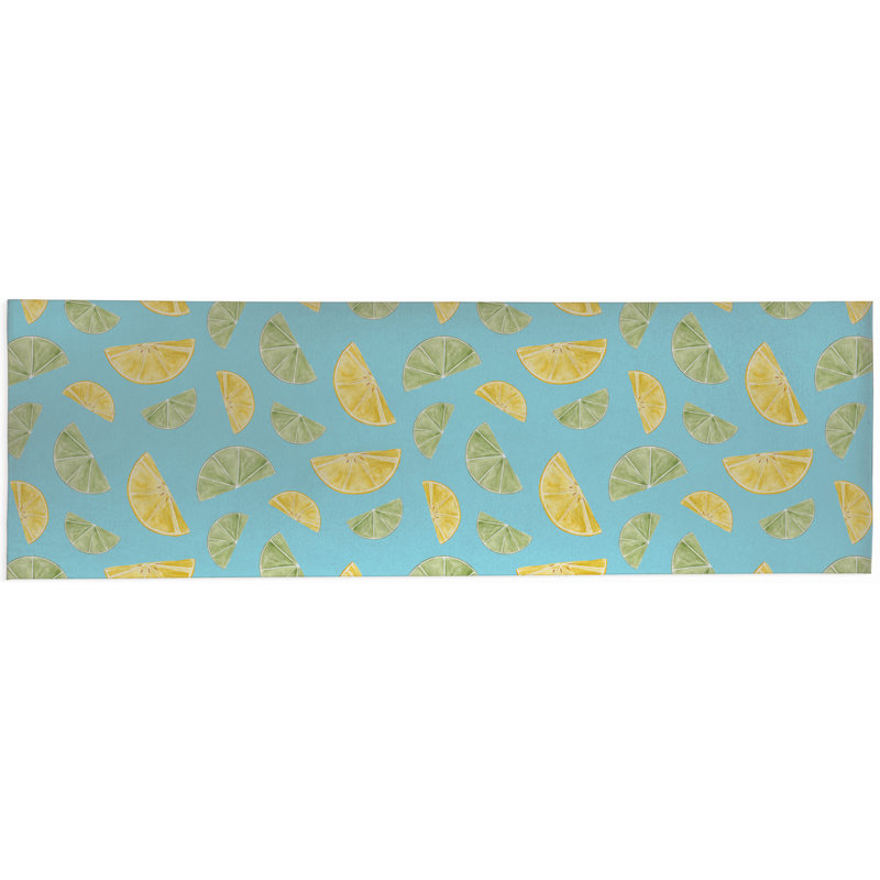 Summer Limes & Lemons Outdoor Rug, Runner 2'6" x 8'