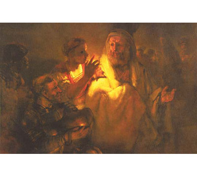 'Apostle Peter Denied Christ' by Rembrandt Van Rijn Painting Print