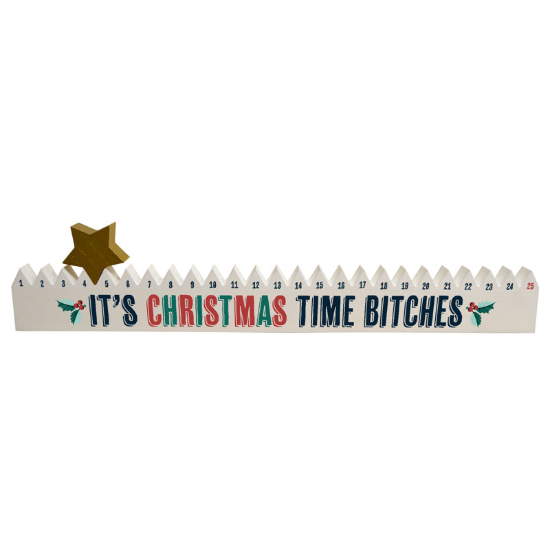 Rude Its Christmas Time 3D Wood Advent Calendar
