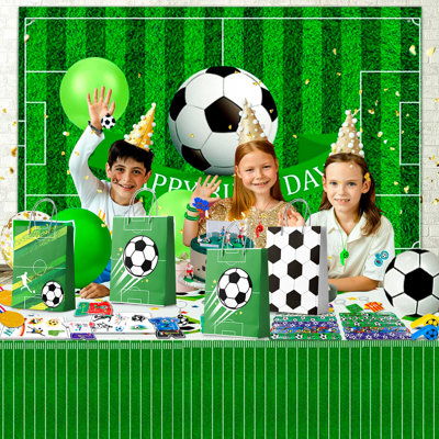 Ensemble de décorations de fête d'anniversaire de soccer pour enfants, 96 pièces Soccer