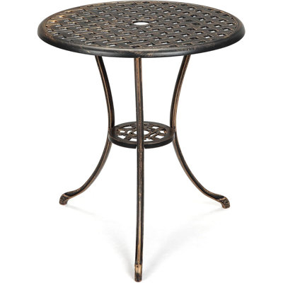23.6"Patio Bistro Table, 2" Umbrella Hole by Winston Porter