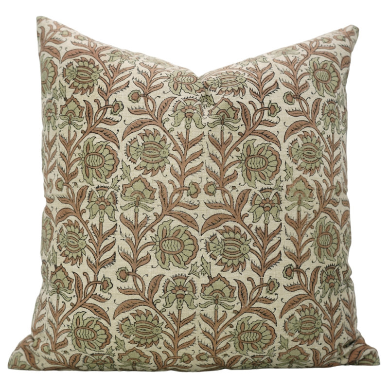 Fabdivine Vintage Jaipuri Jaal Block Print Cushion Cover Handmade Decorative Pillow for Living Room Size-14X36 Inch