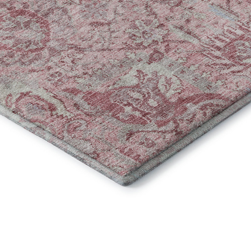 Premium Machine Washable Wayne AMF1102 Damask Rug, Rectangle 10' x 14'