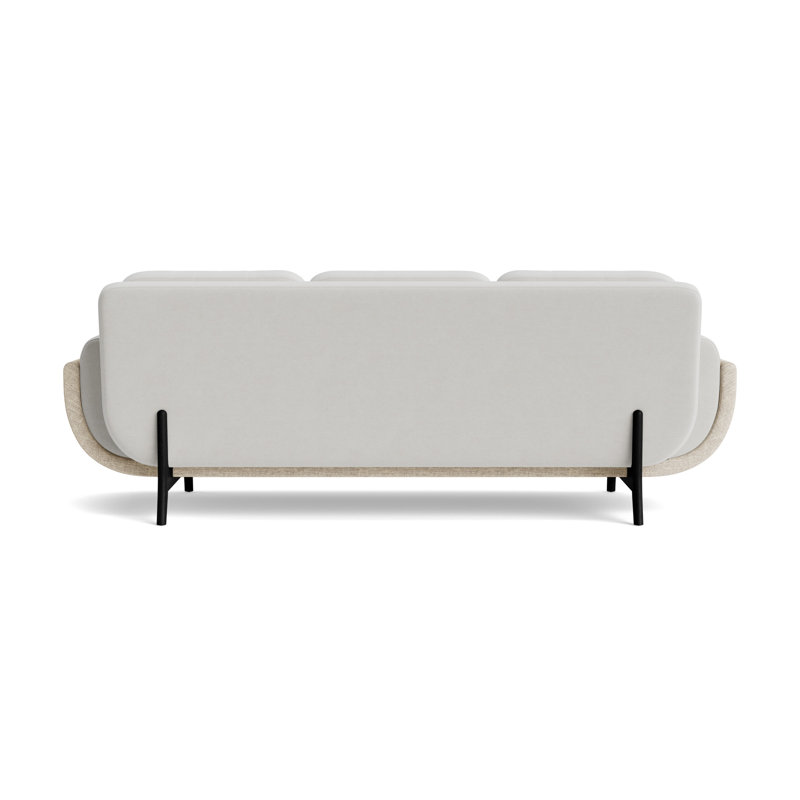 Regatta 90 Sofa, Performance Velvet-Silver/Textured Weave-Toffee, Black