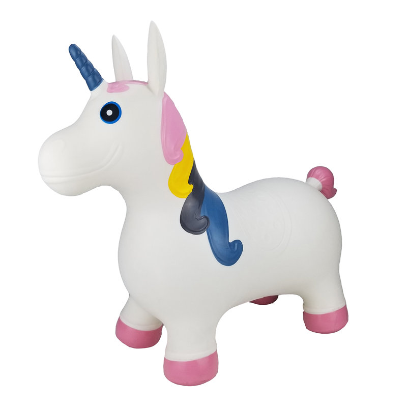 Trémie gonflable gonflable avec pompe BounceZiez, Licorne blanche