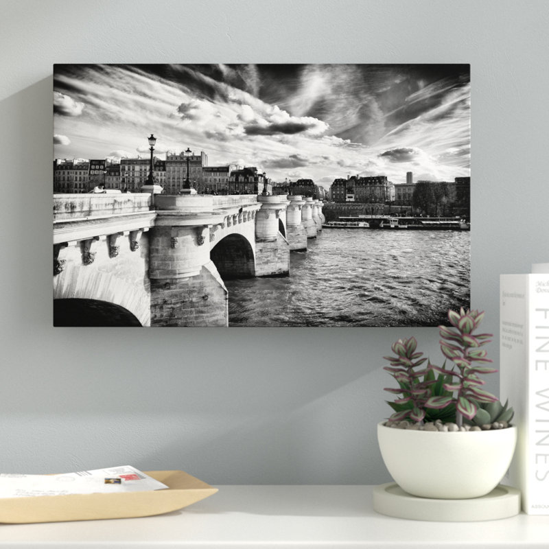 « paris bridge », reproduction sur toile tendue, H 12 po x l 19 po x P 2 po