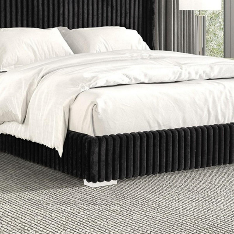 Contemporary Bed, Black, Queen