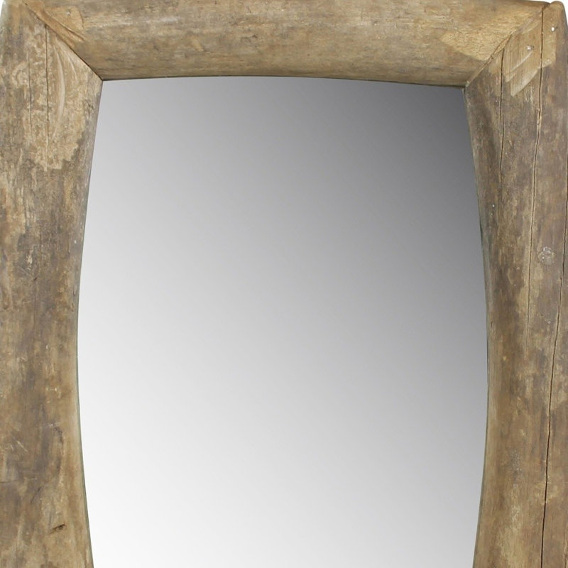 Miroir mural en bois naturel, Brun, 21,5 po x 14 po
