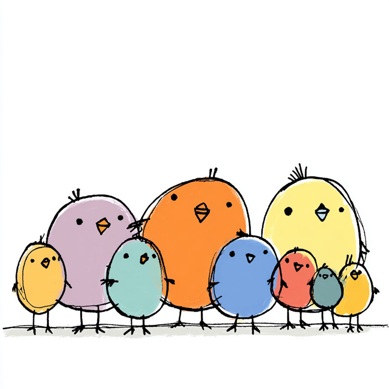 Art sur toile Playful Bird Parade