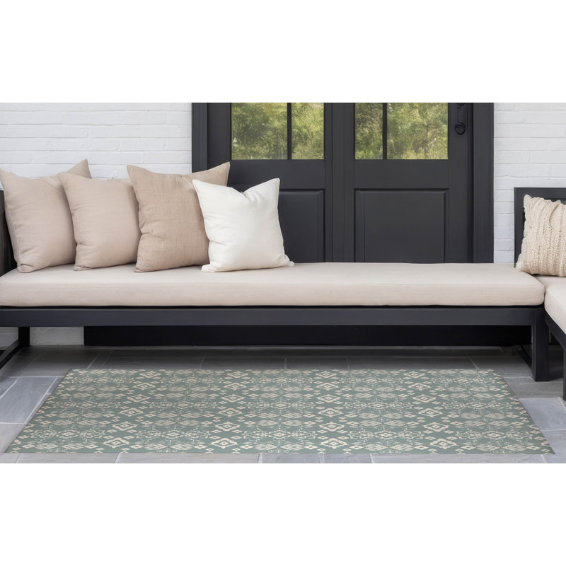 Block Outdoor Rug, Rectangle 4' x 6'