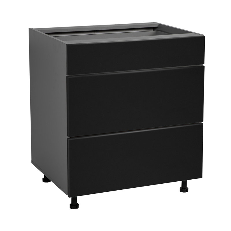 34.5'' H Particleboard Standard Base Cabinet Ready-to-Assemble, Black Matte, 34.5" H x 33" W