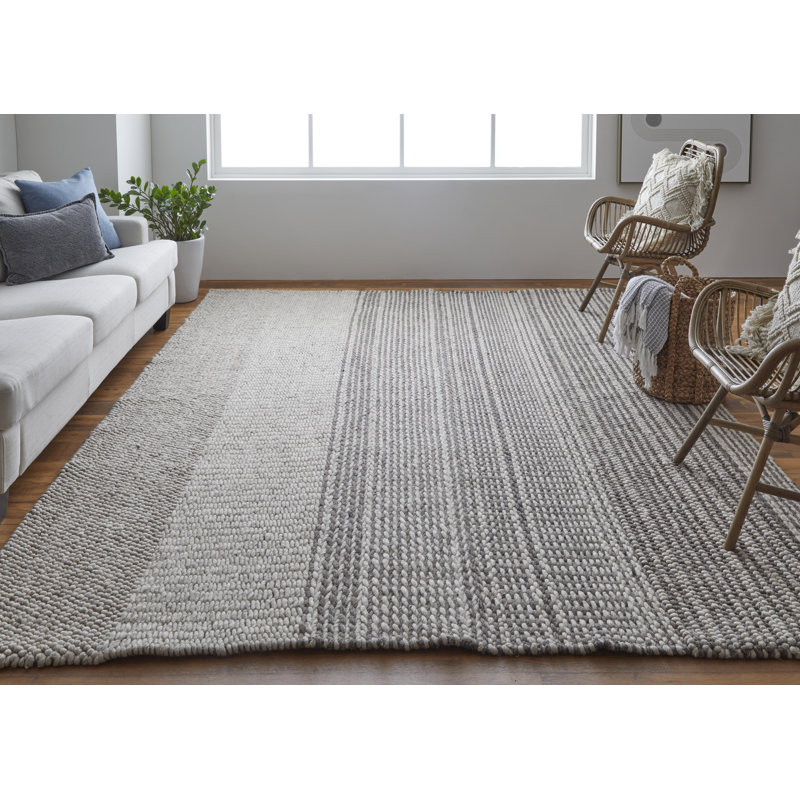 Hamden Modern Stripes, Beige/Brown Area Rug, Rectangle 9' x 12'
