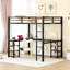 Lit mezzanine en métal avec bureau et bibliothèque, outil d'organisation de la chambre à coucher - Créez une chambre à coucher distinctive, noir