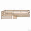 L-shaped Platform Bed with Three Storage Drawers-110752130