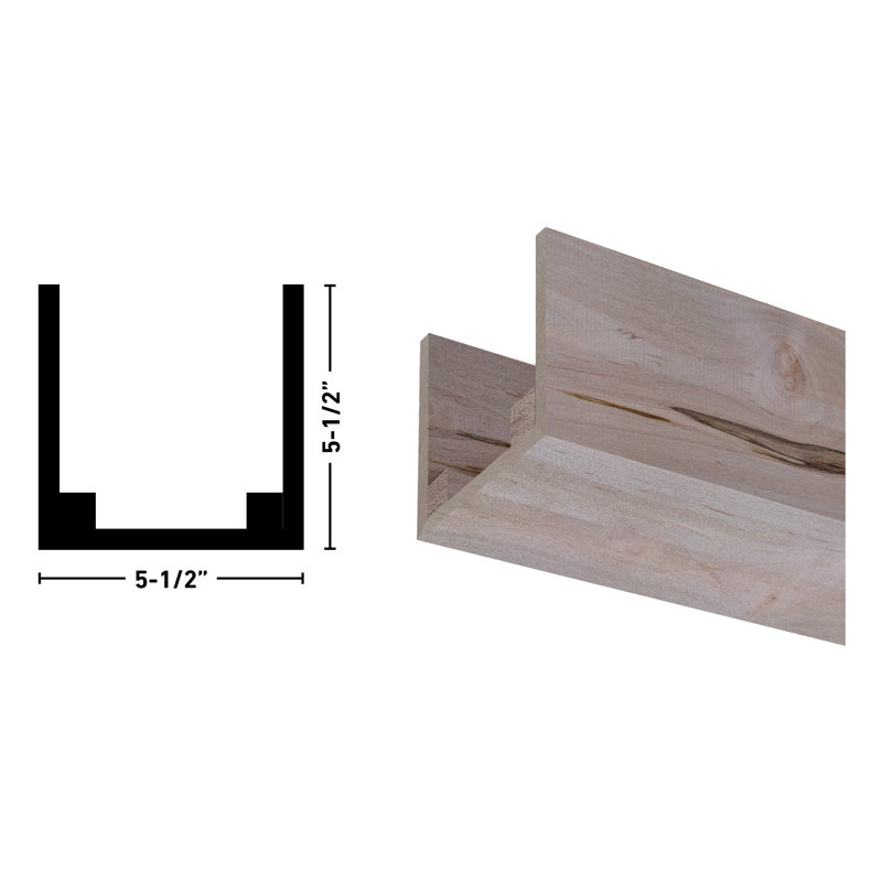 Rustic Soft Maple Unfinished U-Shaped Decorative Beam