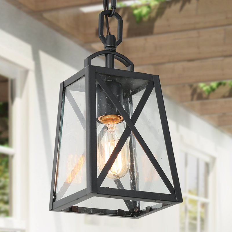 Luminaire suspendu d'extérieur noir 1 lumière H 11 po Vendramin