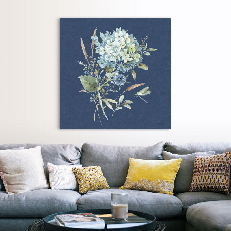 «Bohemian Blue 03 on Blue» par Lisa Audit - reproduction d'art, Toile tendue, H 48 po x l 48 po x P 1,25 po