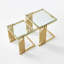 Ensemble de 2 tables basses dorées, plateau en verre trempé avec structure en acier inoxydable 201, table basse d'appoint moderne pour la chambre à coucher du salon