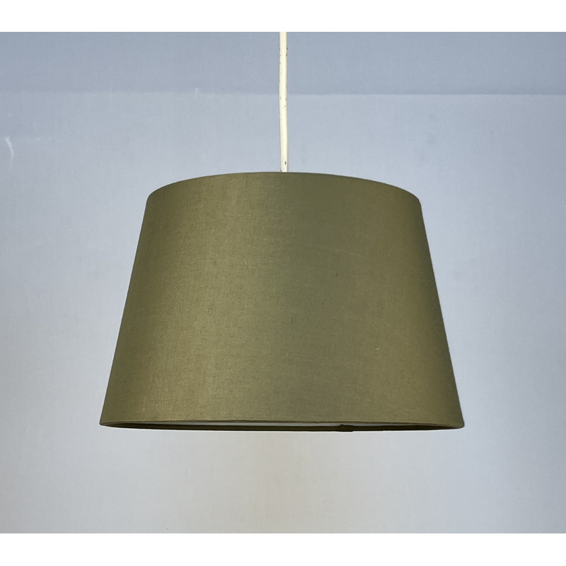 15.5cm H Cotton Round Lamp Shade ( Screw On ), Green