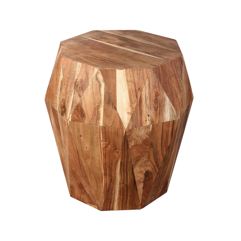 Table de bout en bois massif Luzader, Naturel