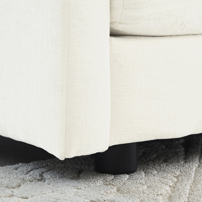 2 avec tissu chenille blanc - canapé de soutien du corps pour le salon. Structure en bois massif. Matériau respirant. Rembourrage doux en éponge. Assise réglable. Confortable et relaxant. Facile à