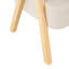 Chaise d'appoint de salon bouclée en polyester beige avec pieds en bois brun