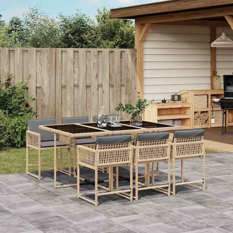 Patio Dining Set with, Light Grey