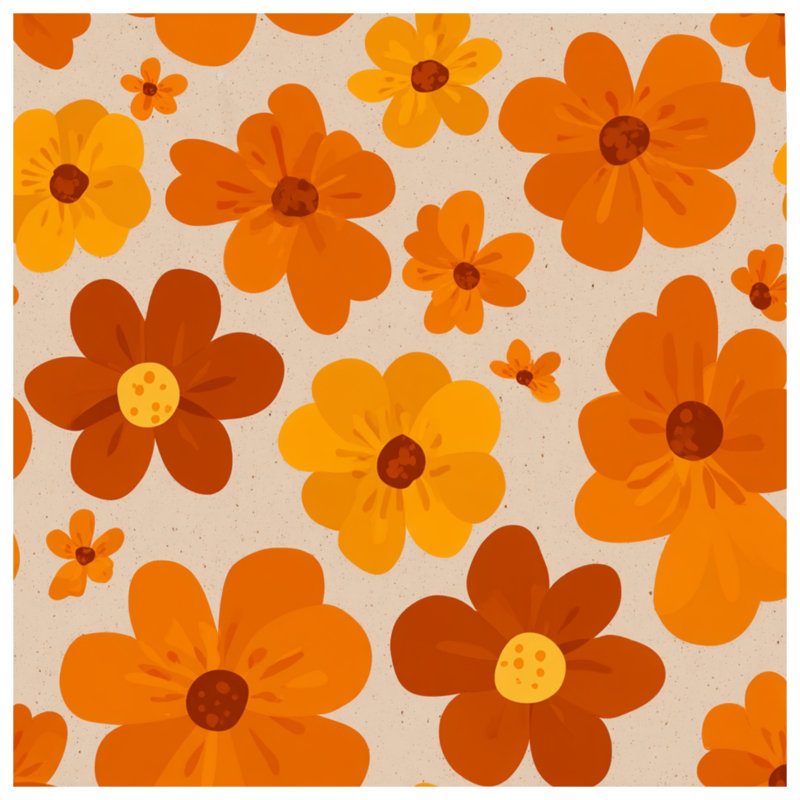 Édredon floral avec literie bohémienne, Édredon très grand, Orange / floral rouge