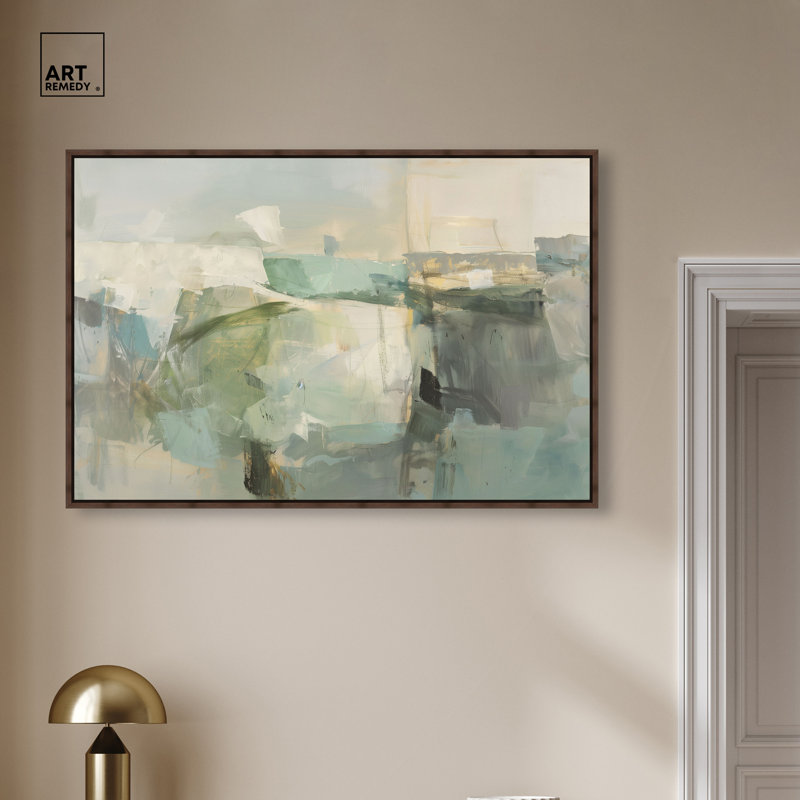 «Grayish Green II», reproduction sur toile encadrée par Art Remedy, cadre en noyer, 45 x 30, 31"H x 46"W, Walnut Frame