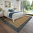 Floral Bordered Machine Washable Rug with Non-Slip Backing Non-Shedding Foldable Soft Low Pile Indoor Carpet-480044355