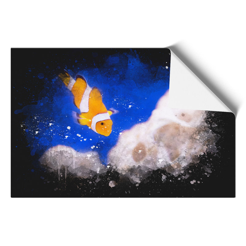 Clownfish Paint Splash - Frameless Print, 59cm H x 84cm W x 0.1cm D