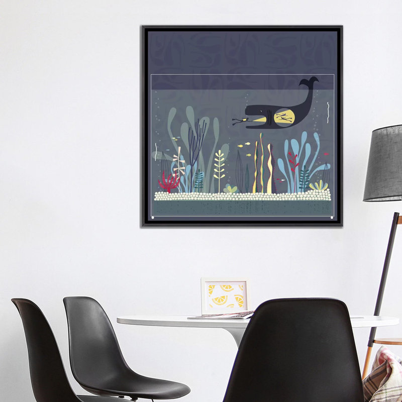 « The Fishtank » par Nic squirrell-impression, H 37 po x l 37 po x P 1,5 po, Toile avec cadre noir patiné, Pas de tapis