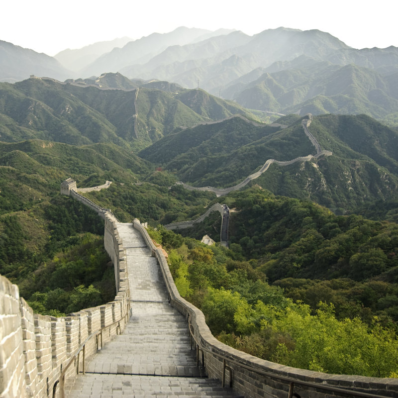 Great Wall Of China At Badaling by Georgeclerk - Wrapped Canvas Print, 122cm H x 122cm W