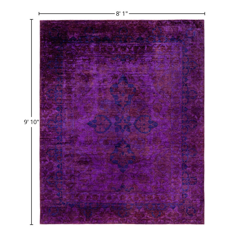 Overdyed One-of-a-Kind 8' 1" X 9' 10" Hand Knotted Area Rug