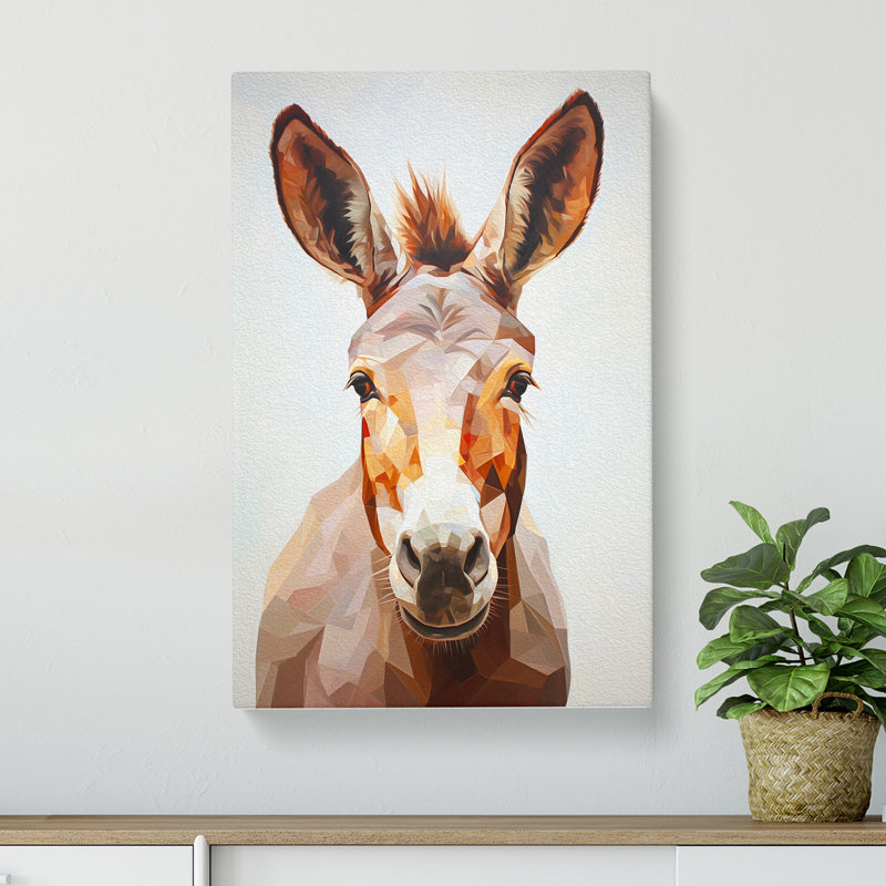 Donkey Geometric - Wrapped Canvas, 76cm H x 50cm W x 3cm D