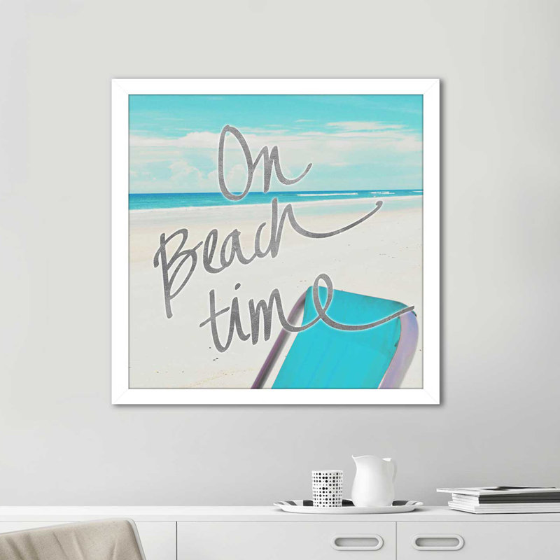 «On Beach Time», reproduction de photo, H 24 po x l 24 po x P 0,75 po, Cadre blanc