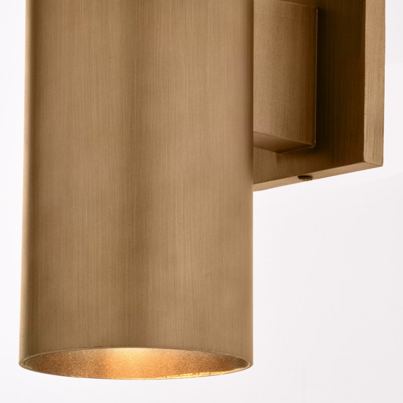 Applique murale d'extérieur en aluminium Édith, Laiton chaleureux, H 14,25 po x l 5 po x P 8 po, Haut / Bas
