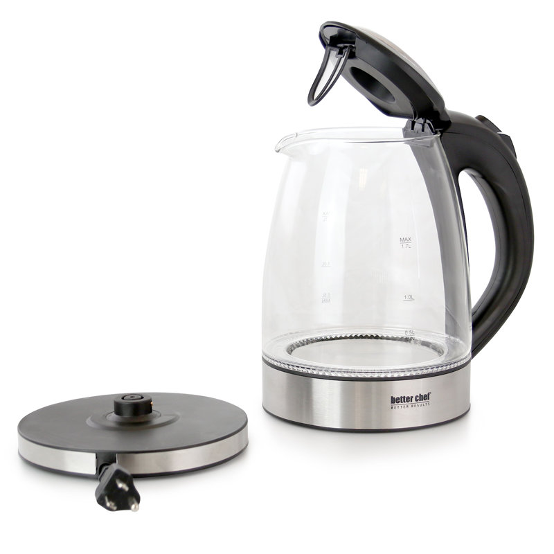 Better Chef 1.7L Cordless Glass and Stainless Steel Electric Kettle